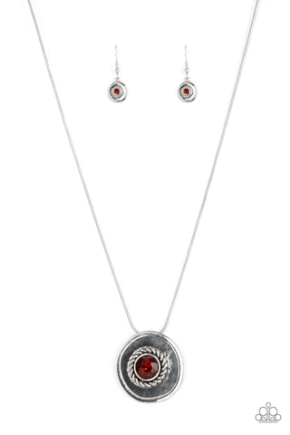 Make Me a MEDALLION-aire - Brown Necklace