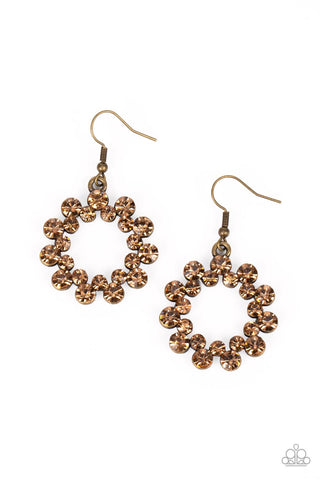 Champagne Bubbles - Brass Earring