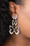 Flamboyant Flutter - White Post Earring