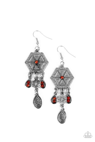 Dreamcatcher Delight - Orange Earring