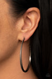 Monochromatic Curves - Black Hoop Earring