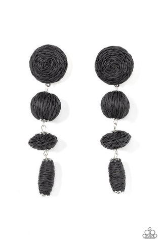 Twine Tango - Black Post Earring