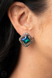 Cosmic Catwalk - Green Clip-On Earring