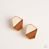 Generically Geometric - Brown Post Earring