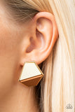 Generically Geometric - Brown Post Earring