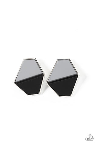 Generically Geometric - Black Post Earring