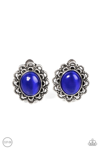 Garden Gazebo - Blue Clip-On Earring