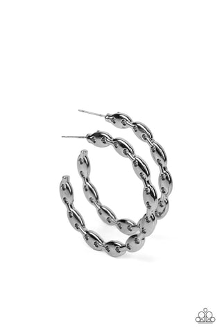 Impressive Innovation - Black Hoop Earring