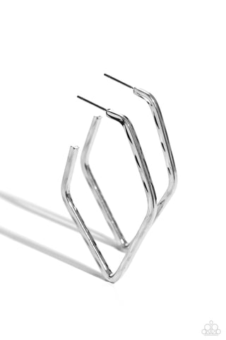 Winning Edge - Silver Hoop Earring