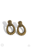 Roping Rodeo - Brass Clip-On Earring