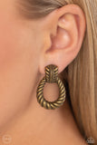 Roping Rodeo - Brass Clip-On Earring