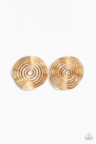 COIL Over - Gold Post Earring