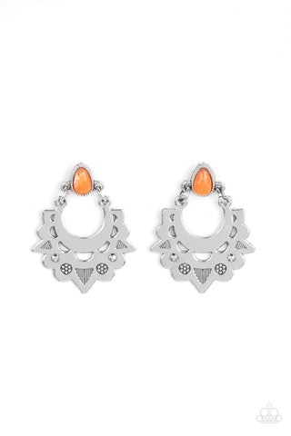 Earthy Zeal - Orange Post Earring