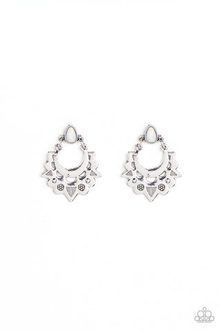 Earthy Zeal - White Post Earring