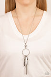 Tastefully Tasseled - White Necklace