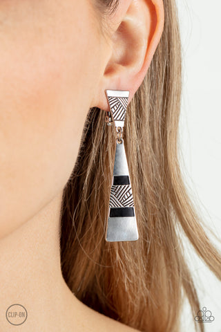 Safari Seeker - Black Clip-On Earring