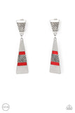 Safari Seeker - Red Clip-On Earring