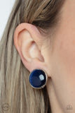 Cool Pools - Blue Clip-On Earring