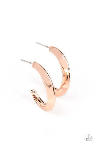 BEVEL Up - Rose Gold Hoop Earring