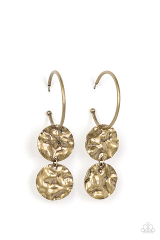 Sending Shock Waves - Brass Hoop Earring