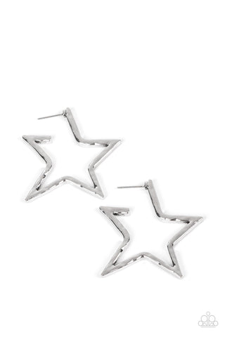 All-Star Attitude - Silver Hoop Earring