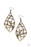 Geo Grid - Brass Earring