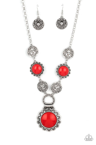 Poppy Persuasion - Red Necklace