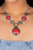 Poppy Persuasion - Red Necklace