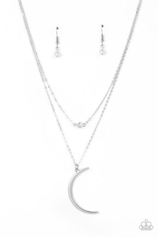 Modern Moonbeam - White Necklace