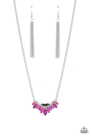 Flash of Fringe - Pink Necklace