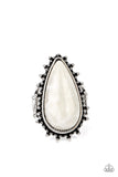 Down-to-Earth Essence - White Earring