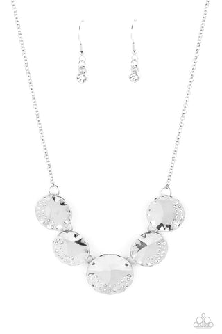 Swanky Shimmer - White Necklace