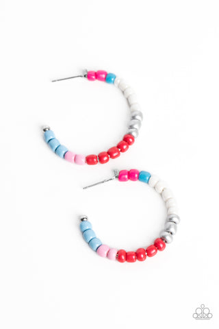 Multicolored Mambo - Pink Multi Hoop Earring