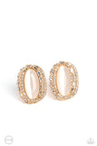 Shimmery Statement - Gold Clip-On Earring