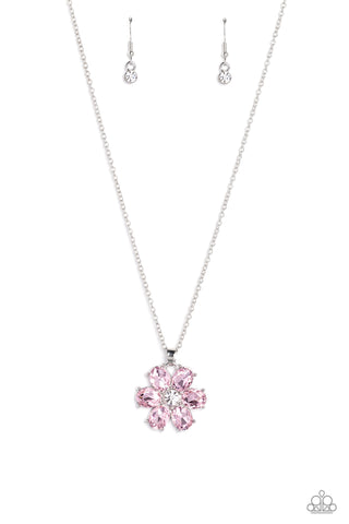 Fancy Flower Girl - Pink Necklace