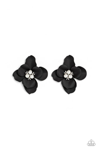 Jovial Jasmine - Black Post Earring