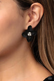 Jovial Jasmine - Black Post Earring