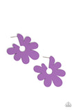 Flower Power Fantasy - Purple Hoop Earring