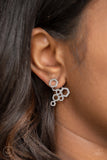 Six-Sided Shimmer Silver Post Earring