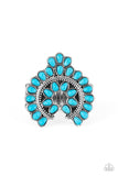 Trendy Talisman Blue Ring