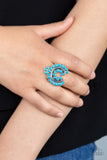 Trendy Talisman Blue Ring