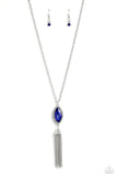 Tassel Tabloid - Blue Necklace