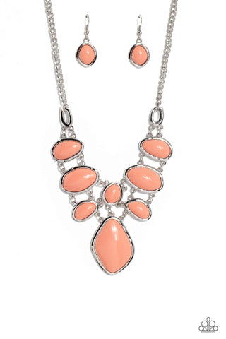 Dreamily Decked Out - Orange Necklace