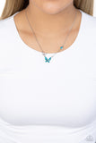 Cant BUTTERFLY Me Love - Blue Necklace