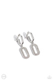 Linked Luxury - White Clip-On Earring