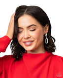 Linked Luxury - White Clip-On Earring