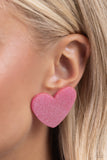 Sparkly Sweethearts - Pink Post Earring