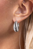 Textured Tenure - Silver Hoop Earring