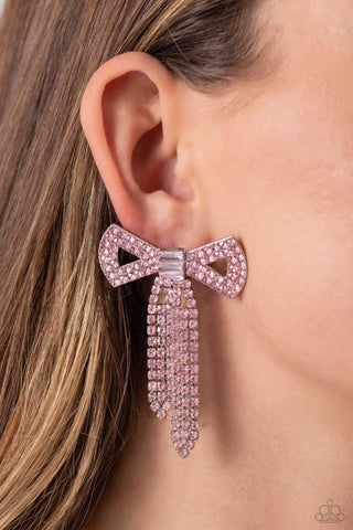 Just BOW With It - Pink Post Earring