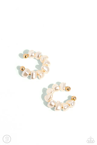 Prehistoric Pearls - Gold Cuff Earring